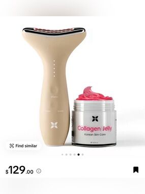 Revo Beige Facial Sculpting Device with Pink Collagen Jelly